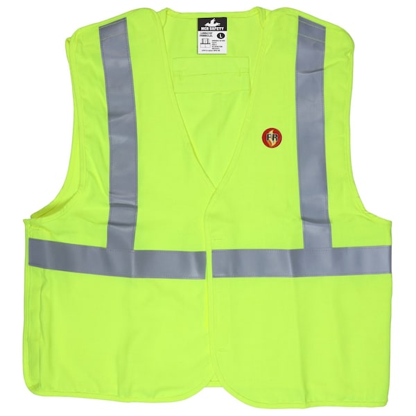 Hi-Vis FR Safety Vest w/Sleeves M Class 2 , Hook and Loop 3 Pockets
